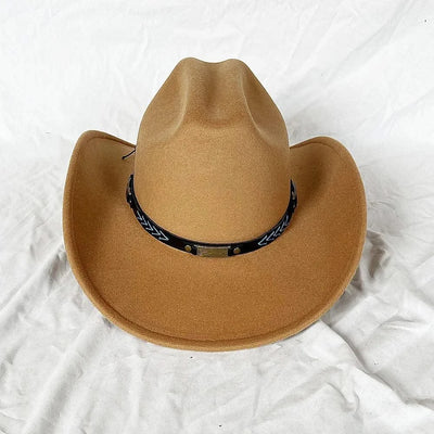 Men's Western Women's Cowboy Hat Army Green Men's Women's Cowboy Jazz Hat Wide Brim Felt Fedora Sombrero Hombre