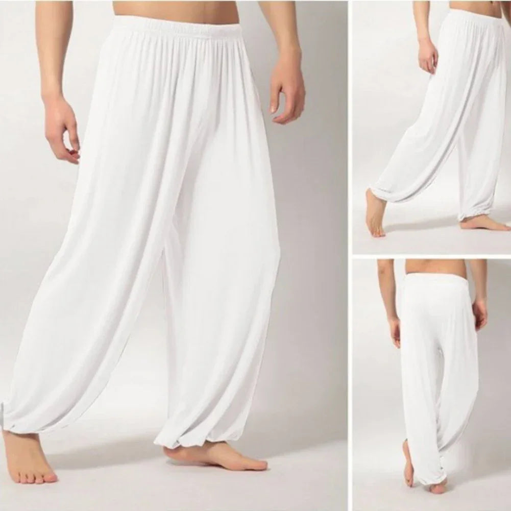 Yoga Pants Men\'s Casual Solid Color Baggy Trousers Belly Dance  Harem  Slacks sweatpants Trendy Loose  Clothing