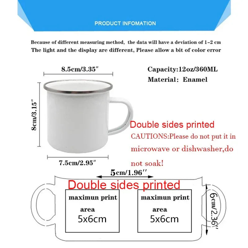 Initial Letter Print Mugs Enamel Creative Coffee Cups Drinks Wine Juice Milk Cup Vintage Home Office Handle Drinkware Best Gifts