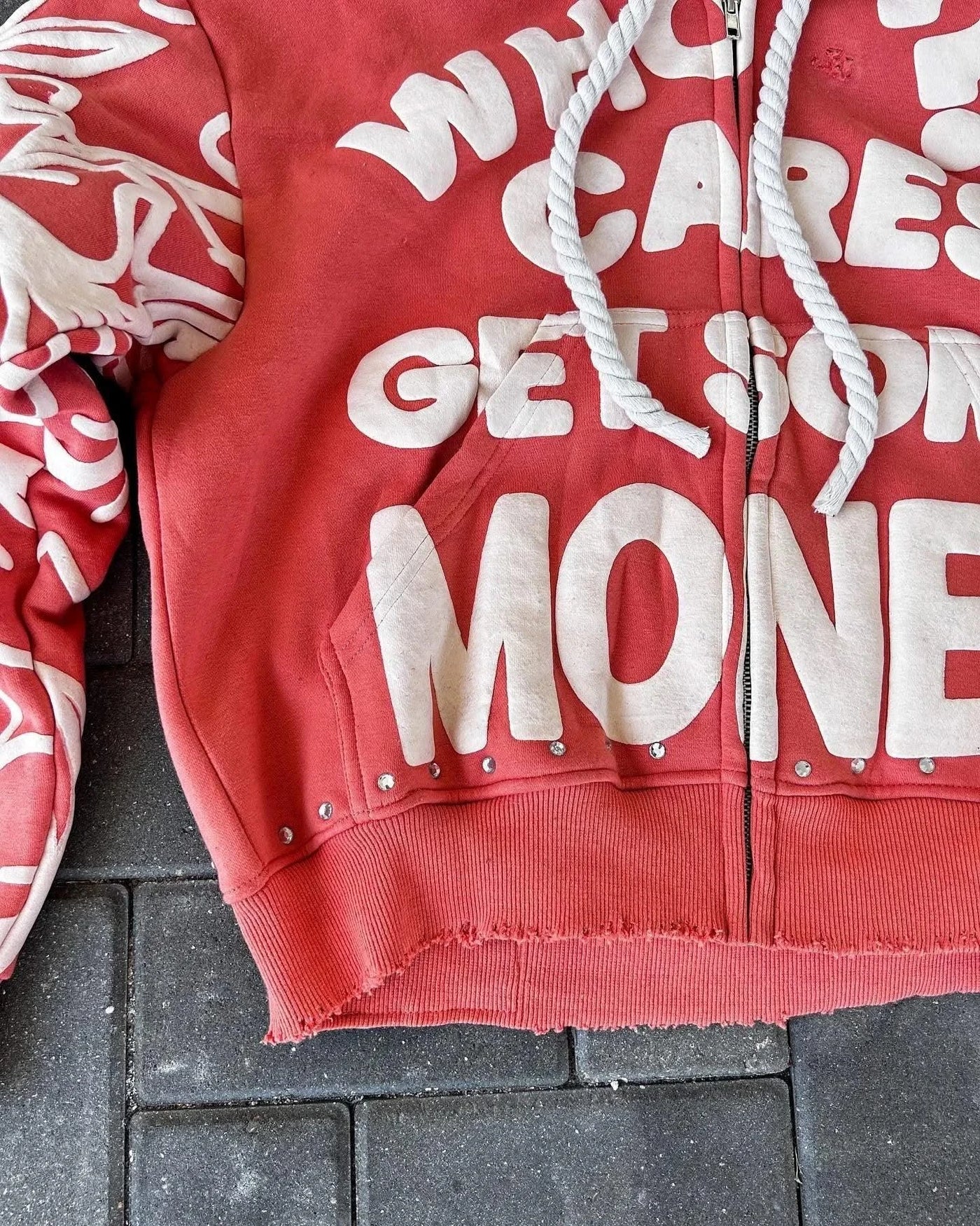 New Zipper Hooded sweatshirt  American Hip Hop Trend Fashion Alphabet Design Retro Hooded Long Sleeve Men Women Street Wear
