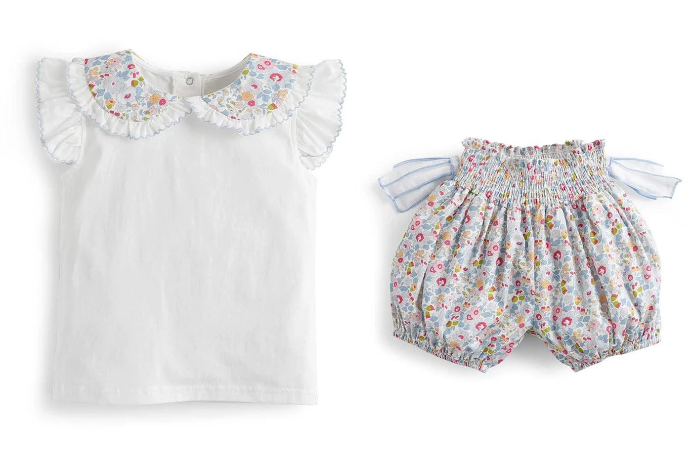 Summer Clothes Set for Baby Girls Kids Kawaii Vest Tops and Floral Printed Butt Pants Children Korean Style Casual Playwear