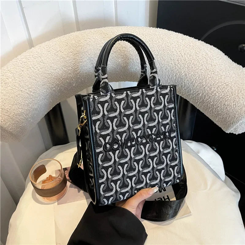 2025 Designer Sheet Music Bag for Women - Colorblock Crossbody Purse, Chic Shoulder & Handheld Tote with Adjustable Strap