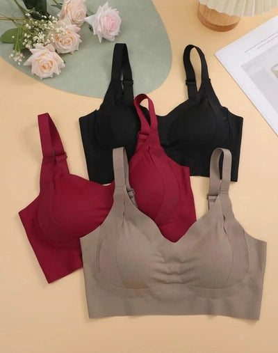 Plus Size Women Seamless Bras Sexy V Waist Brassiere Padded Wireless Soft Sleepwear Female Solid Breathable Underwear Lingerie