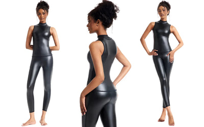 Women Stand collar Leather Long Sleeves Shirt Motorcycle Biker tops Body Shaper Waist Trainer Slim Tshirt Fashion Shapewear tops