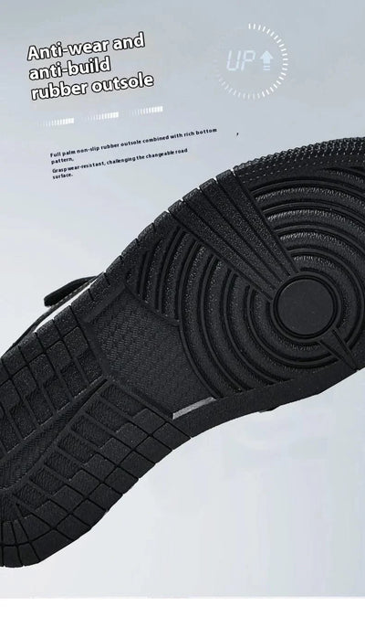 Boys' sports shoes 2025 new leather-covered waterproof children's casual shoes primary school trend non-slip board shoes