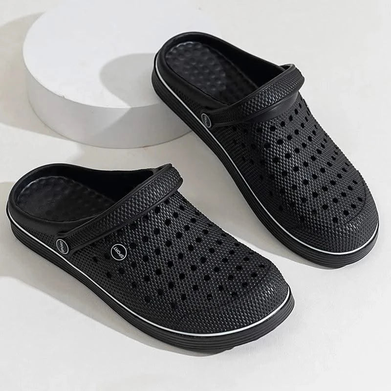 Men's Flat-Soled Clogs Are Breathable, Comfortable, Non-Slip, Wear-Resistant, Casual and Versatile, Daily Home Outing Work Shoes