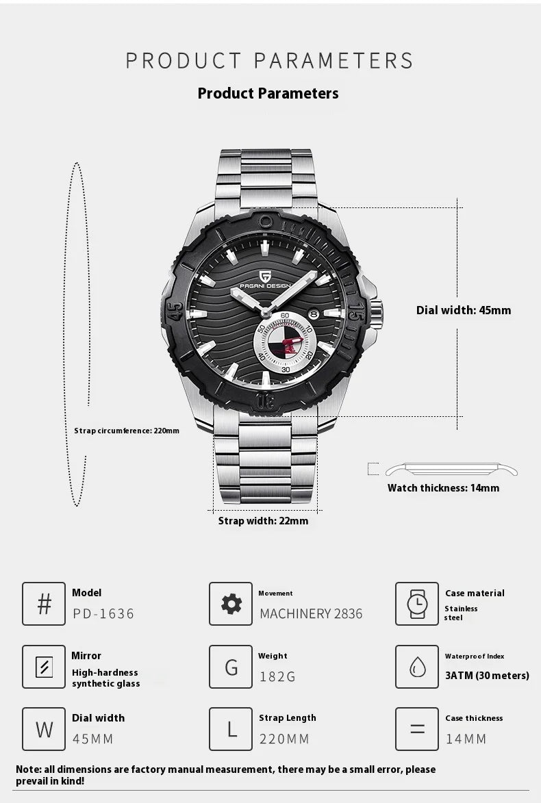 Mechanical watches, sports watches, high-end trendy men's watches, fashionable waterproof men's watches, steel straps