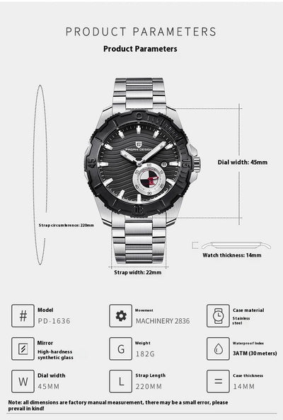 Mechanical watches, sports watches, high-end trendy men's watches, fashionable waterproof men's watches, steel straps