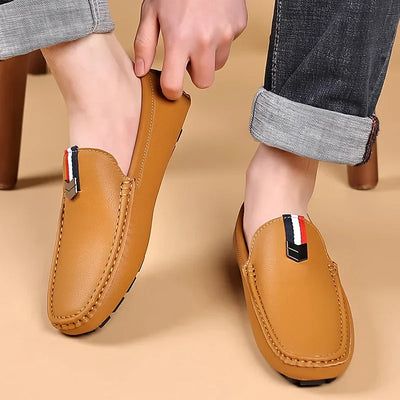 MAEDEF Men's Loafers High Quality Anti-slip Casual Shoes Men's Leather Loafer Outdoor Breathable Lightweight Soft Driving Shoes