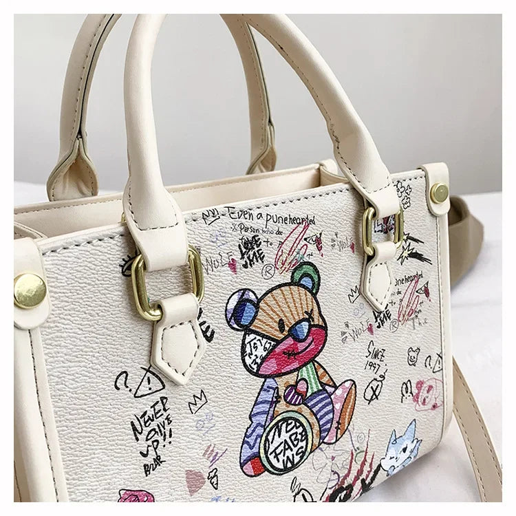 2025 Designer-Inspired Doodle Handbag - Women's Elegant Shoulder Tote, Spacious Summer Crossbody Purse with Top Handle - Elanique