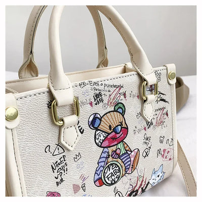 2025 Designer-Inspired Doodle Handbag - Women's Elegant Shoulder Tote, Spacious Summer Crossbody Purse with Top Handle - Elanique
