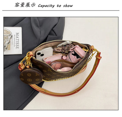 Famous Designer Elegant Handbags Leather For Women, Ladies Crossbody Shoulder Bag Classic Popular And Lightweight For Shopping