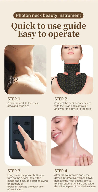 2025 Neck LED Lift Mask Photon Anti-Wrinkle Skin Tightening Neck Beauty Device Skin Brighten Rejuvenation Neck Wrinkle Remover
