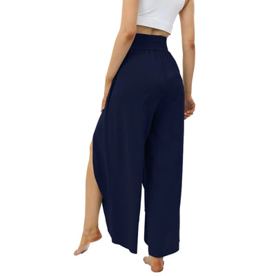 Women Wide Leg Pants High Waisted Yoga Hippie Casual Wear Boho Beach Palazzo Pants Women Jogging Trousers Korean Chiffon