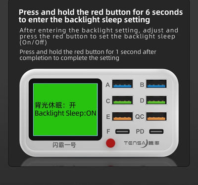 Multi functional 8-port USB Wireless Fast Charging Station Visual Current Detection Charger For Mobile Phone iPad Flash Charging