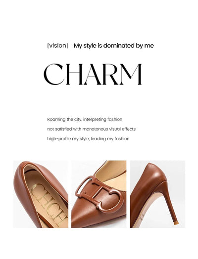 Women's Pointed Metal Buckle High Heels | Party | Carnival |Women's Shoes 9cm