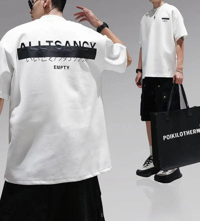 Trendy brand printed short-sleeved T-shirts for men and women, new casual loose round-neck heavyweight T-shirts