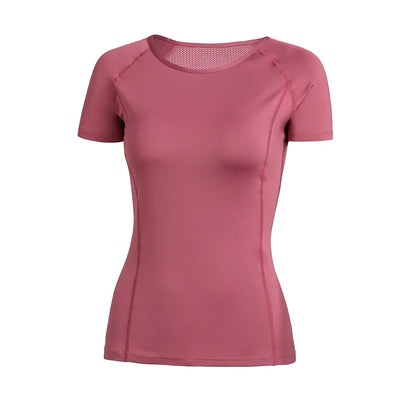 Women Yoga Tops Breathable Sport Fitness Workout Running Yoga Top Quick Dry Short Sleeve Gym T Shirt