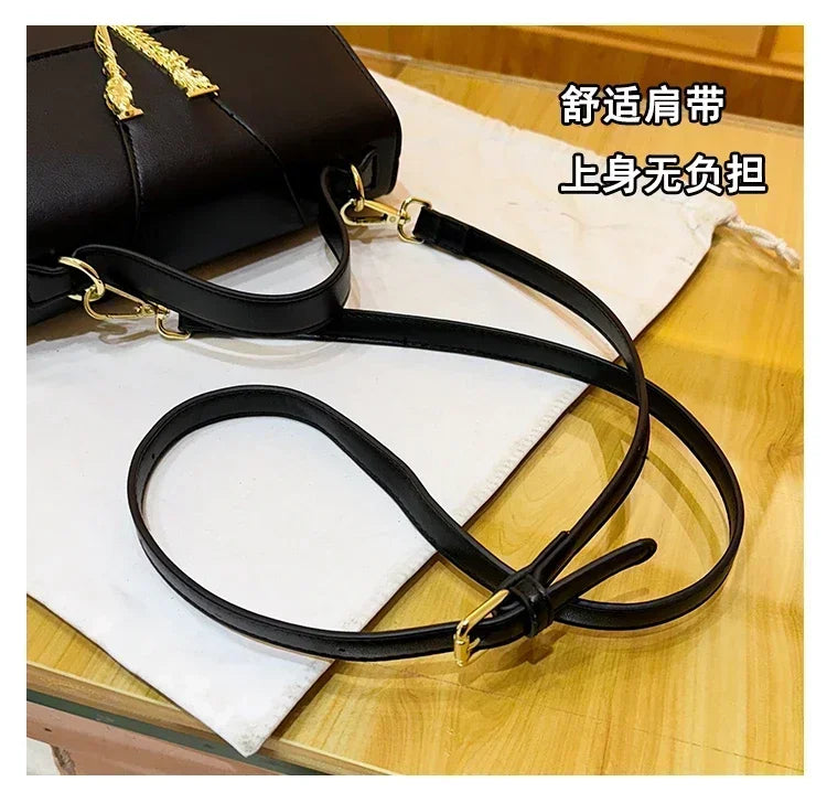Designer 2025 Women's Luxury Solid Color Leather Handbag Fashion Crossbody Shoulder Purse Elegant Tote Handbag