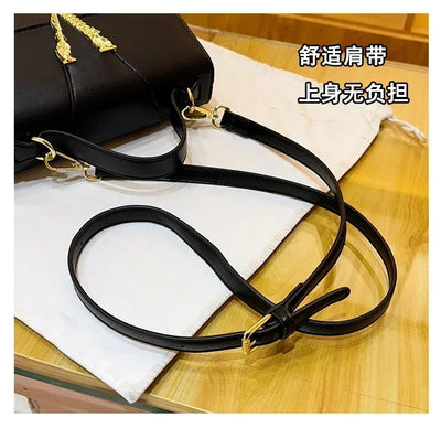 Designer 2025 Women's Luxury Solid Color Leather Handbag Fashion Crossbody Shoulder Purse Elegant Tote Handbag