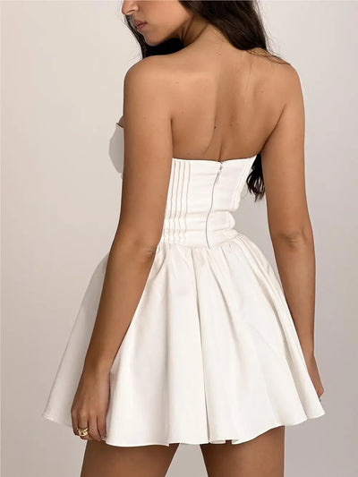 Luxury dresses women 2025 Summer dresses for women evening party dresses bodycon white mini dress elegant ruffle dress tube top