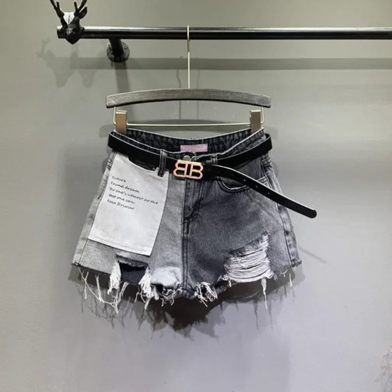 Women's Shorts Jeans Graphic Short Pants For Woman To Wear Ripped Denim Wide Sexy Summer Classic Offer Stylish Elasticty