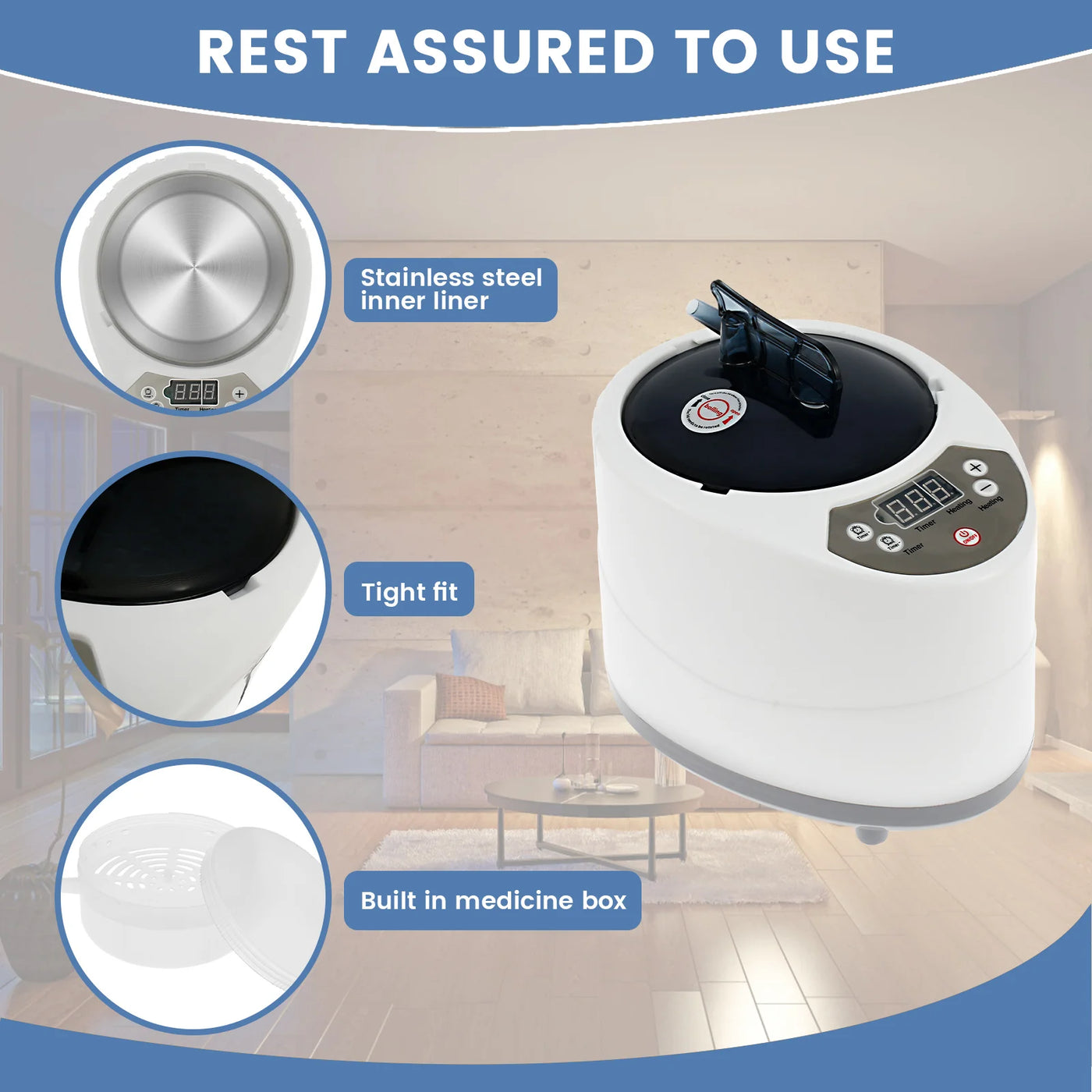 New 3L Sauna Steamer Machine 1000W US Steam Pot Generator with Protection Large Capacity Sauna Steamer for Bath Tub Sauna Room