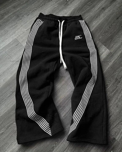 Harajuku embroidery pattern baggy pants retro loose sweatpants women joggers women pant leg zipper hip hop casual crop pants