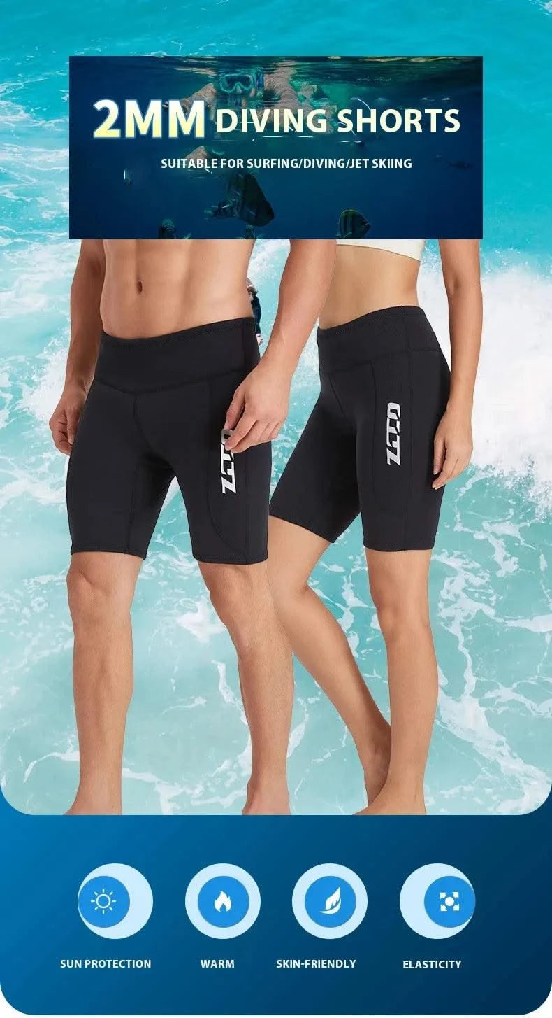 Men 2mm Neoprene Wetsuits Shorts Thicker Trunks Diving Snorkeling Surfing Pants Swimming Trunks Winter Swimming Protection Pants