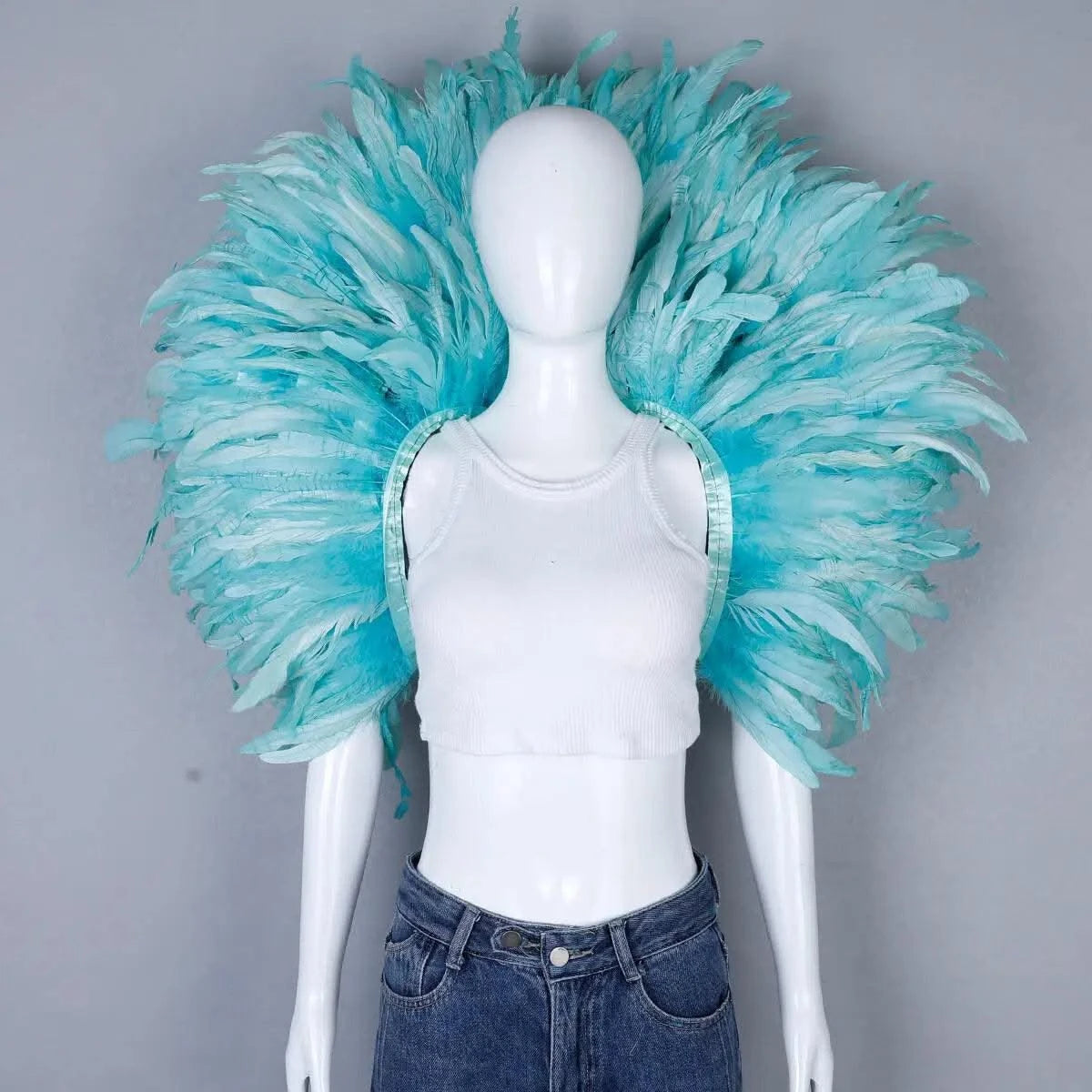 Designer Feather Scarf  (Punk, Halloween, Carnival, Masked Ball Party )Accessory