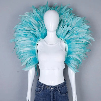 Designer Feather Scarf  (Punk, Halloween, Carnival, Masked Ball Party )Accessory