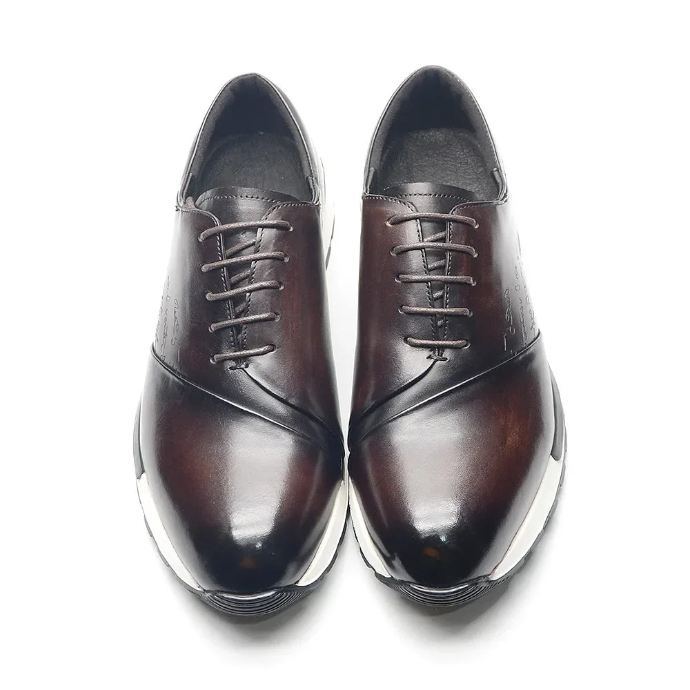 Luxury Brand Design Men's Oxford Shoes Fashion France Style Leather Sneakers Slip-on Casual Business Travel Non-slip Male Shoes