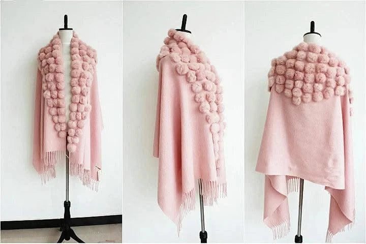 Winter Thick  Genuine Rabbit Fur Scarf for Women