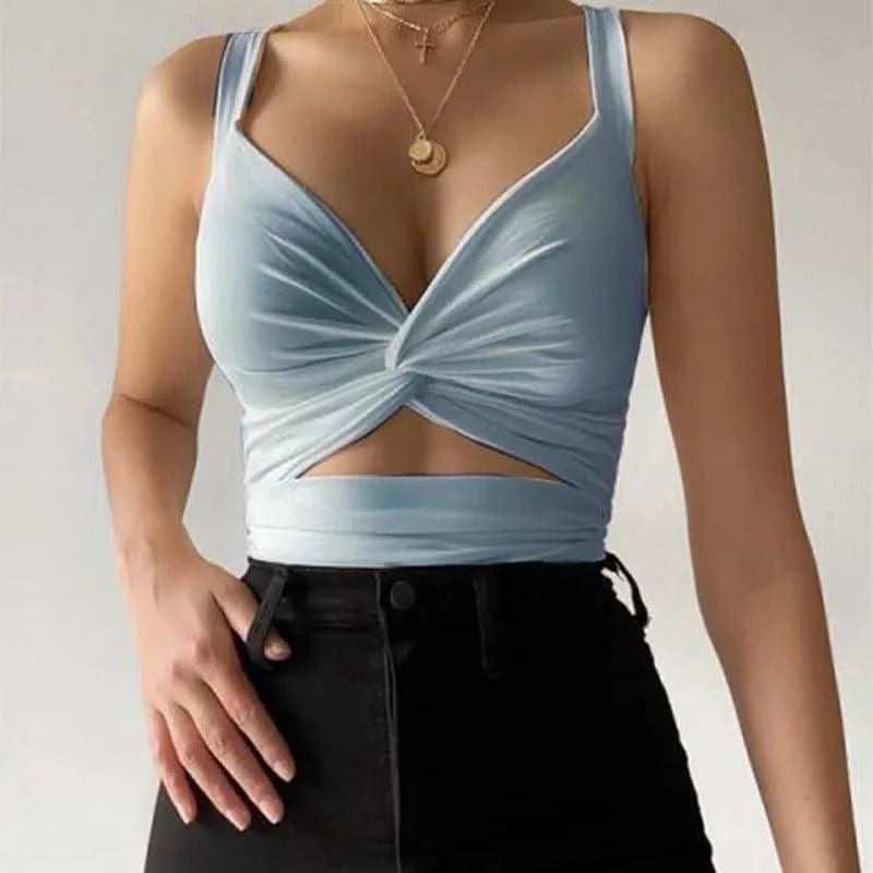 Women Sleeveless Short Crop tops Vest Tank Top