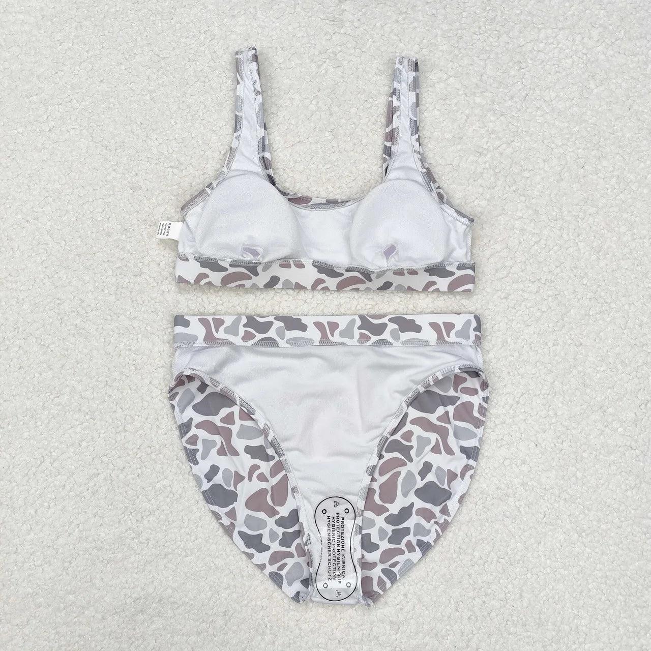 Wholesale Adult Women Swimwear Summer Sleeveless Shorts Swimsuit Set Camo Bathing Suit Clothing