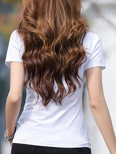 Women's basic solid color short-sleeved POLO shirts summer knitted tops daily casual models can be machine washed and dry cleane