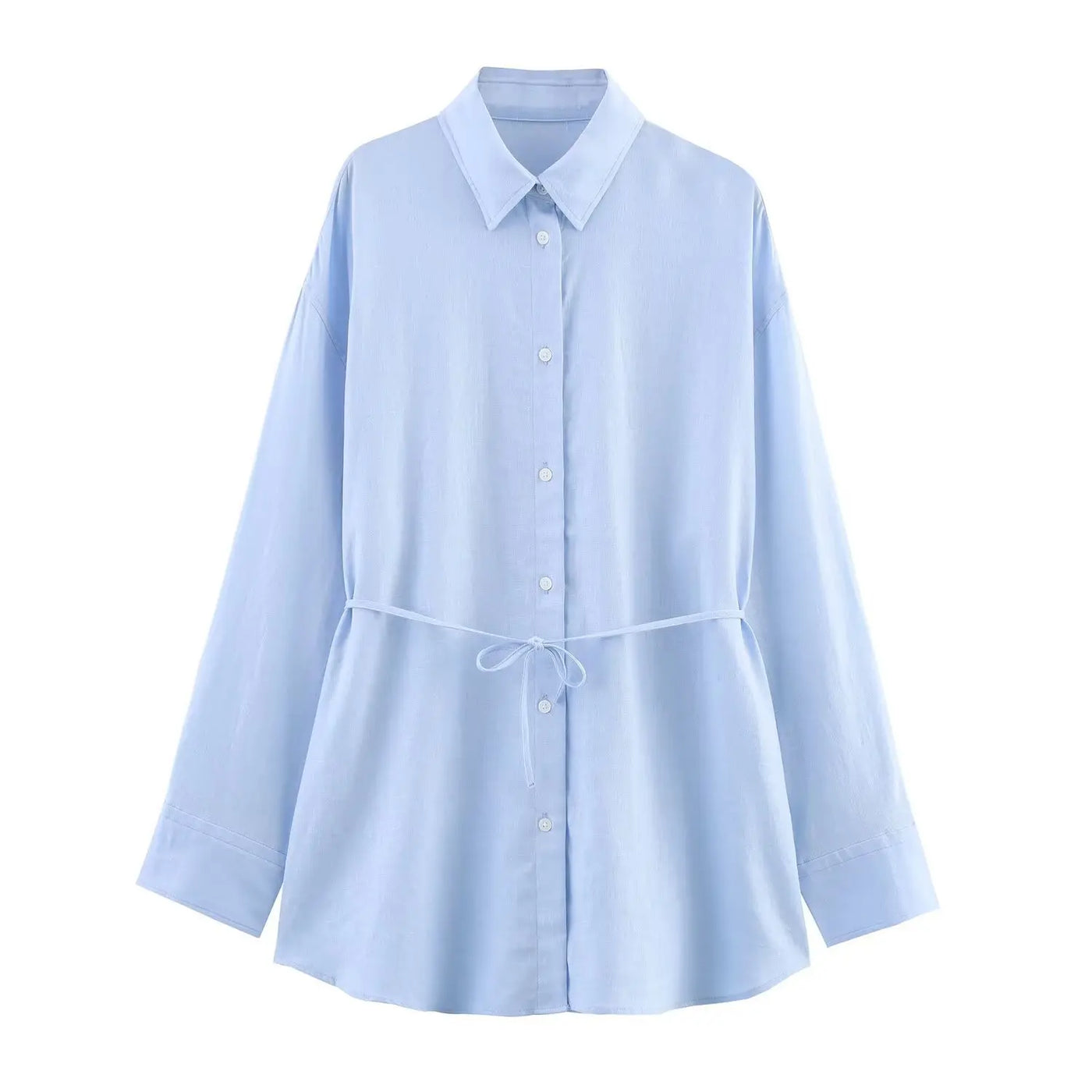 White Shirt For Women Fashion Cotton And Linen Loose Lace Up Blouse Spring Summer 2025 New Long Sleeve Simple Casual Shirts Lady