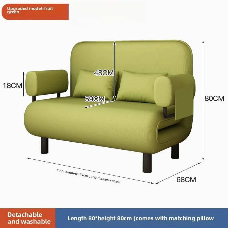 Sofa bed folding dual-purpose small apartment living room Internet celebrity telescopic bed single balcony