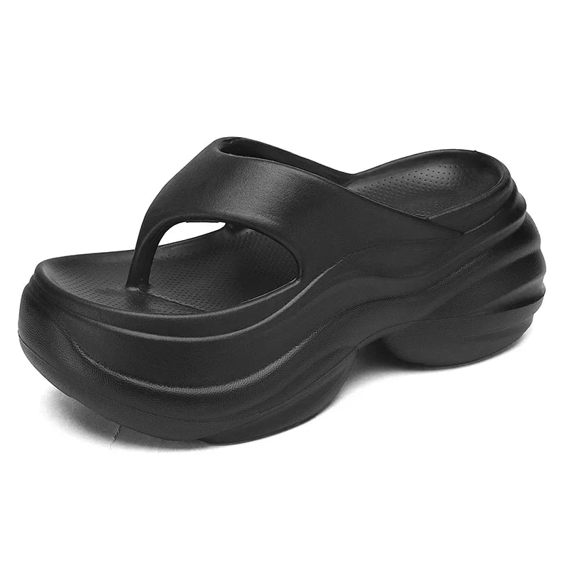 Flip-Flops Women's 2025 Summer New Lightweight Heightening Sandals Casual Slippers Outer Wear Beach Shoes Height Increasing