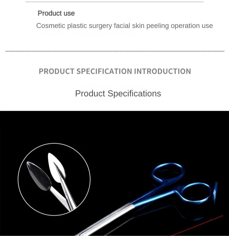 Facial Flap Dissector Scissors Face Lift Dissection Scissors Insert with Speculated Super Cut Tips SMAS  Dissector