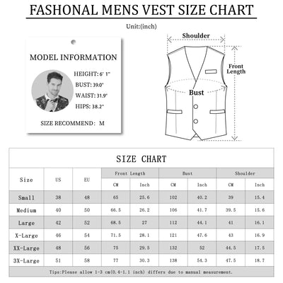 Mens Suit Vest Male Business Formal Wedding Office Birthday Party Outfit Set  Easter Church Jacket Black Waistcoat