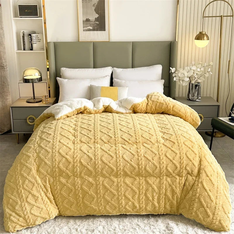 New Super Thick Winter Warm Blanket for Bed Artificial Lamb Cashmere Weighted Blankets Soft Comfortable Warmth Quilt Comforter