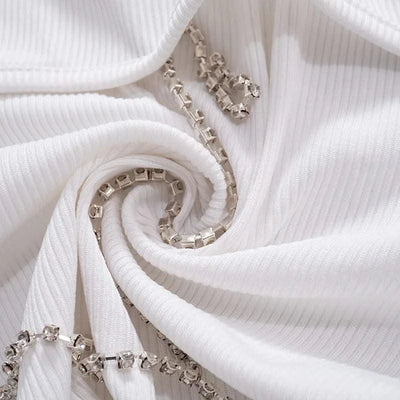 White T Shirts For Women Sexy Tops Asymmetrical Backless