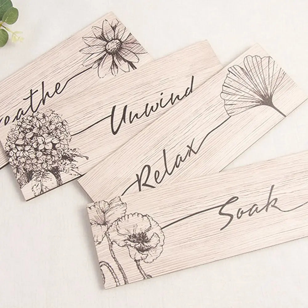 Wall Plate Wooden Floral Wall Art Funny Decorative Plants Hanging Sign Handmade Wall Decor Paintings Office
