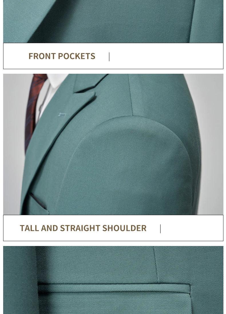 Italian Business Gentleman Slim Suit, Groom Wedding Blazers, Men's Blazers, Italian Costume, Sizes M to 5XL