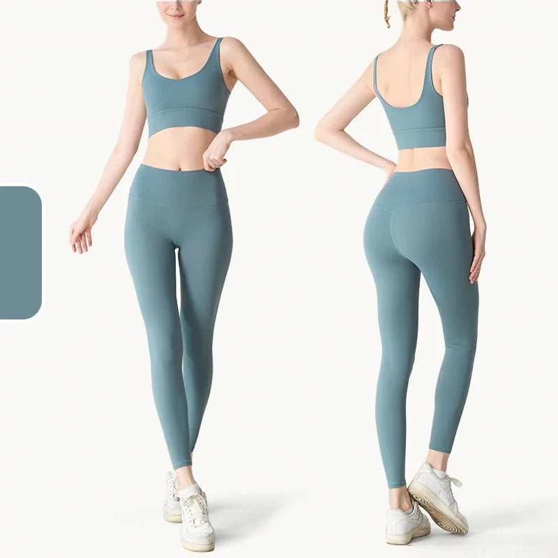 2 Piece Yoga Clothes Women's Tracksuit Athletic Wear Pilates Fitness Yoga Set Tight-fitting Running Underwear Fitness Suit👚👚