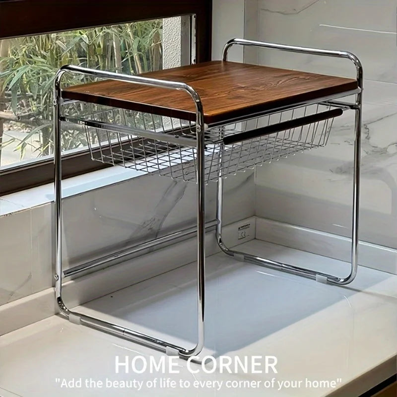 Kitchen Multifunctional Shelf Household 2025 New Microwave Oven Antique Storage Rack Seasoning Cup Snack Rack