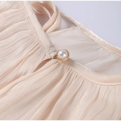 Ruffles Mini Dress Women Lace Up  V Neck Long Sleeve Pleated Female Dresses 2025 Elegant Summer Autumn Street Loose Ladies Robes