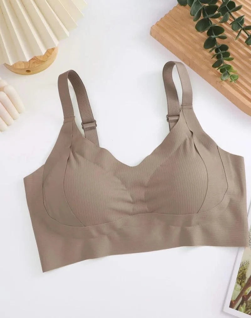 Plus Size Women Seamless Bras Sexy V Waist Brassiere Padded Wireless Soft Sleepwear Female Solid Breathable Underwear Lingerie