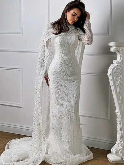 Mermaid Wedding Dress Lace With Beading Ball Gown